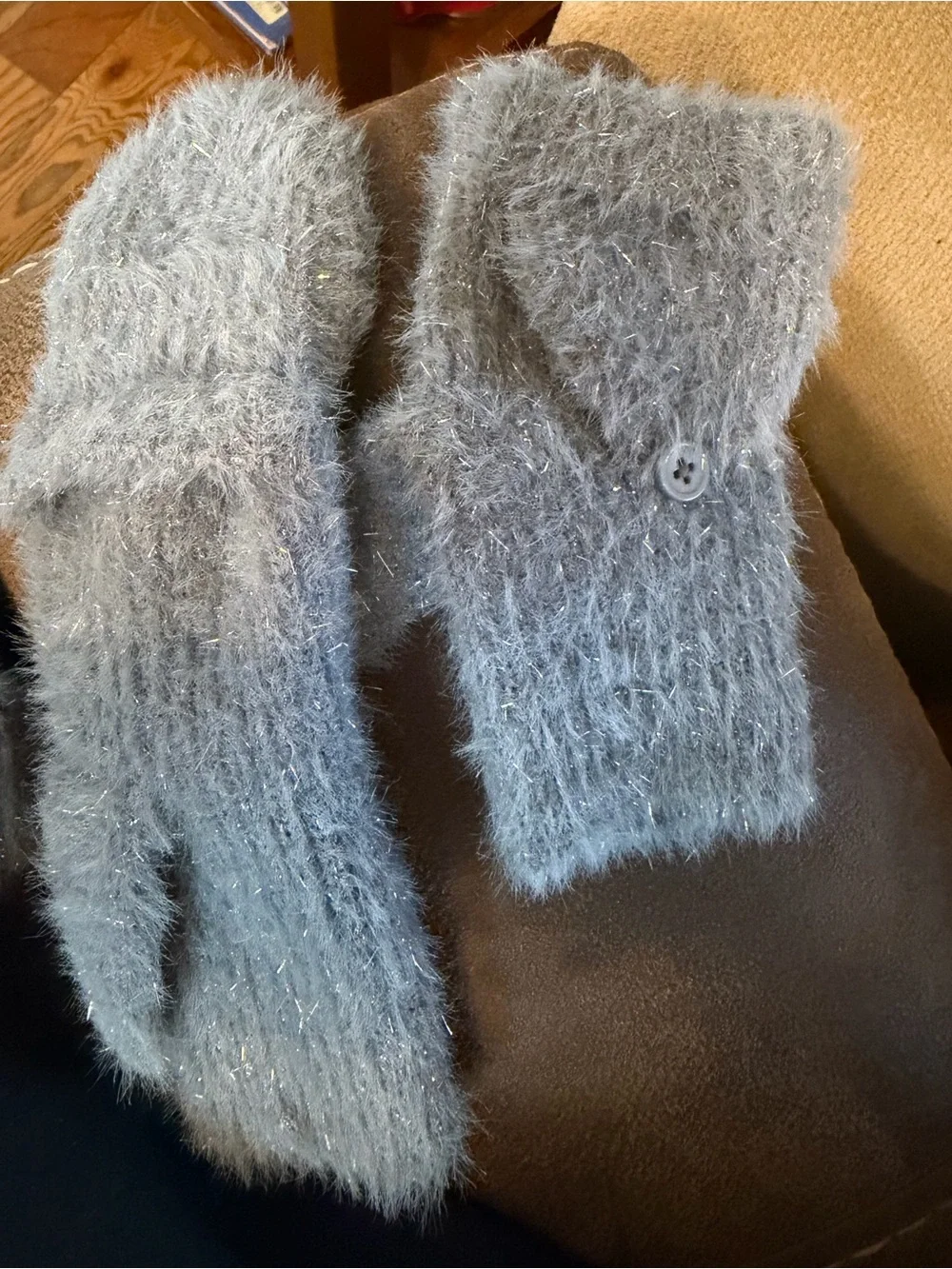 Old Navy Sparkly Fuzzy Beanie and mittens